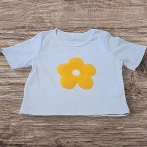 LIL GIRL'S SHEIN PUFF FLOWER CROP TOP